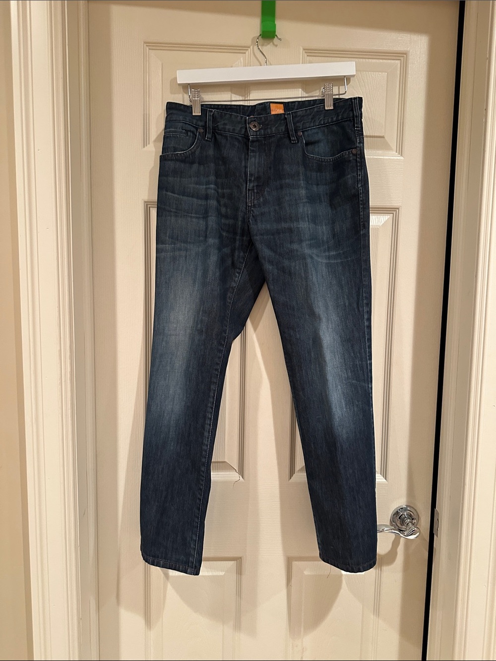 BOSS ORANGE Men's Dark Blue Straight Jeans